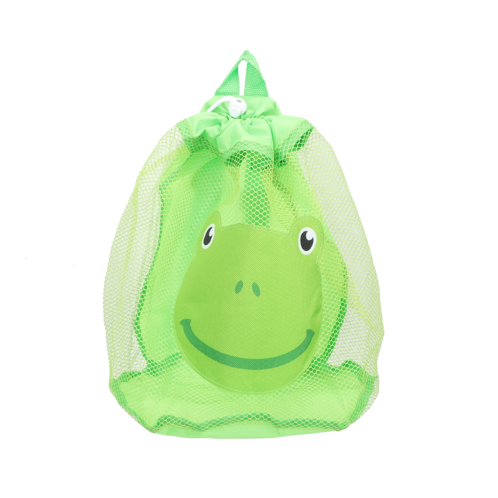 LUOZZY Cartoon Mesh Beach Toy Storage Bag - Sandproof Toy Organizer & Collector for Kids - Perfect for Beach, Pool, Sandbox & Outdoor Play (Green)