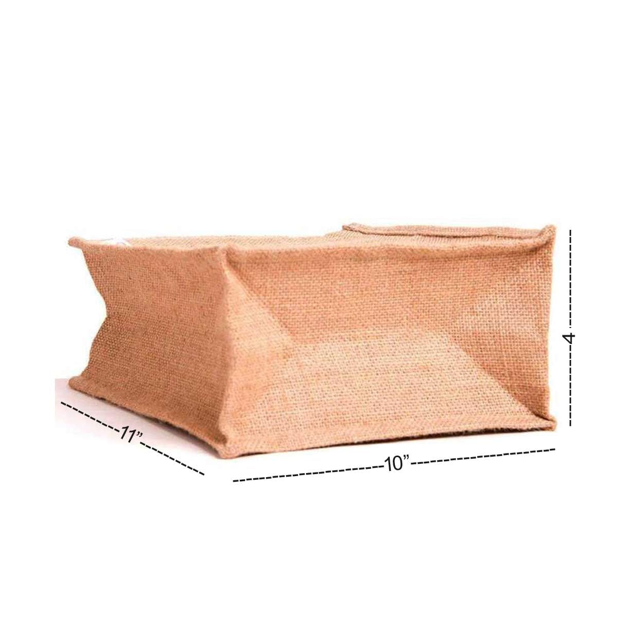 Clapcart Set of 2 Waterproof Jute Lunch Bags with Zipper Closure - Reusable Tote Bags for Office, Work, School & Picnic | Eco-Friendly & Multipurpose for Men & Women (Offwhite)