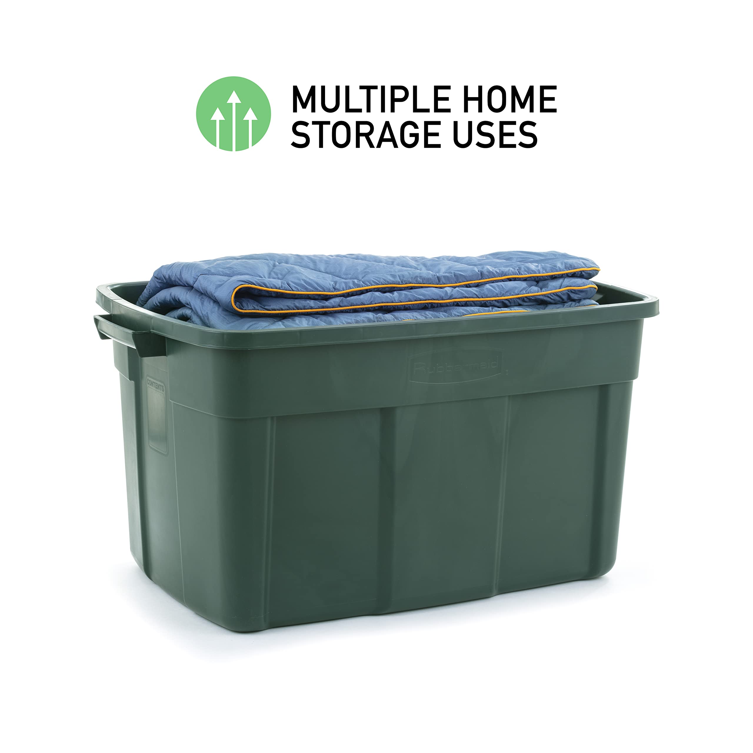 Rubbermaid 3-Pack 37-Gallon High Top Storage Bins - Heavy Duty Plastic Containers for Garage, Basement & Home Organization | Perfect for Seasonal Decor, Sports Gear & Household Items Storage