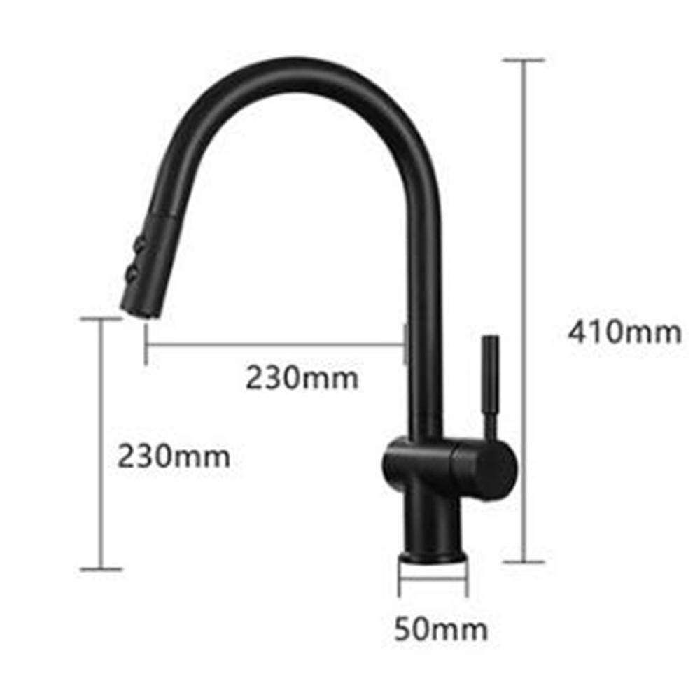 Black Pull Down Kitchen Faucet with Sprayer - Brass Hot & Cold Water 360° Swivel Spout, Dual Function Spray Head for Modern Home Kitchen Sink (Ideal for Washing Dishes, Filling Pots & Cleaning Countertops)