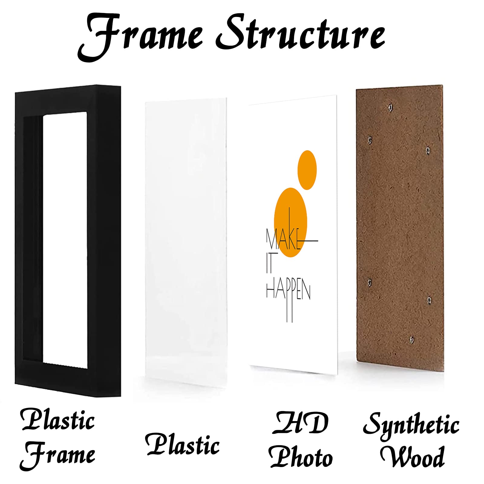 11x17 Picture Frame Set of 4 - Black 11x17 Poster Frames with High Transparency for Wall Gallery, Canvas & Photos (11 by 17 inches) - Perfect for Home Decor, Office Display & Art Exhibitions