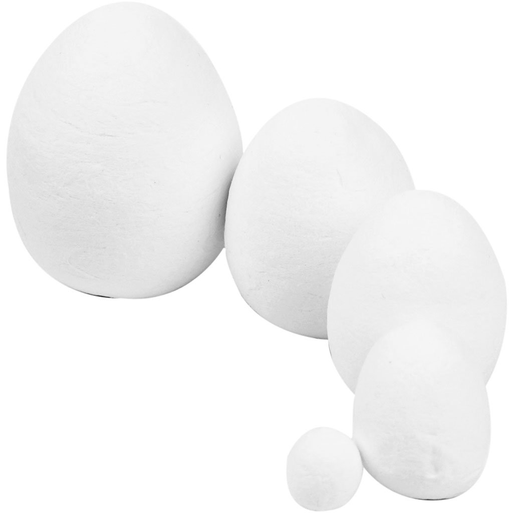 Premium White Cotton Egg Mix (12-47mm) - 200-Piece Assorted Sizes for Easter Decorations, DIY Crafts, and Gift Packaging