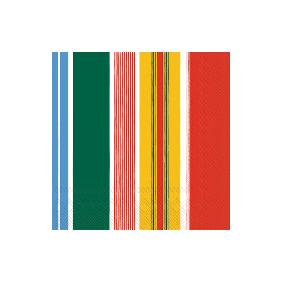 Marimekko PARAATI Yellow Red Paper Cocktail Napkins - Set of 20 Disposable Party Napkins for Drinks, Weddings, and Home Decor