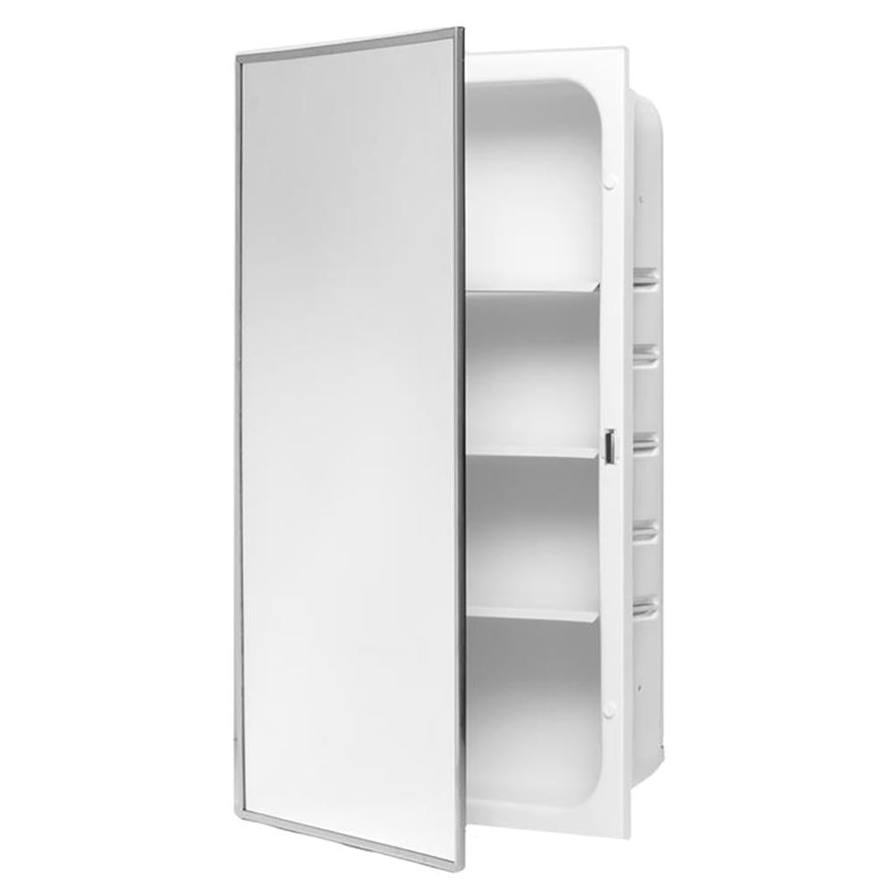 Bradley 9663 000 Bradex Recessed Medicine Cabinet with Reversible Mirror Swing Door - Perfect for Bathroom, Bedroom, and Vanity Organization