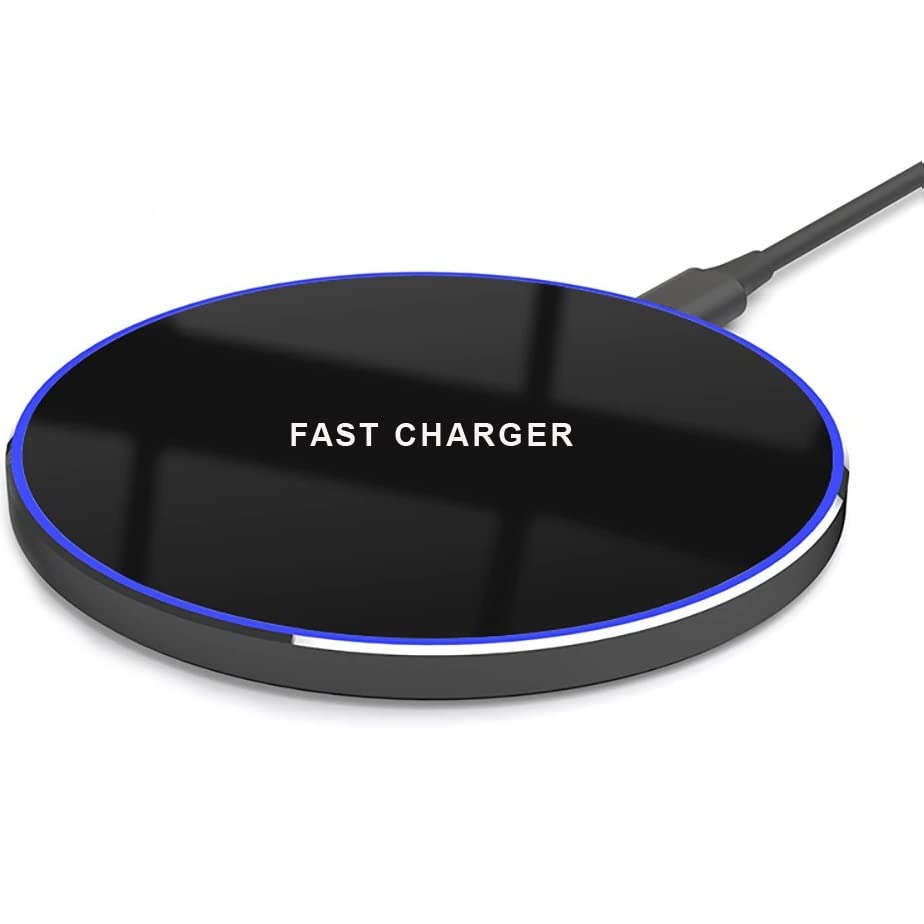 DGN 10W Max Fast Wireless Charging Pad - Qi-Certified Wireless Charger for iPhone 12/13/14, Samsung Galaxy, AirPods & All Qi-Enabled Devices | Perfect for Home, Office & Car Use