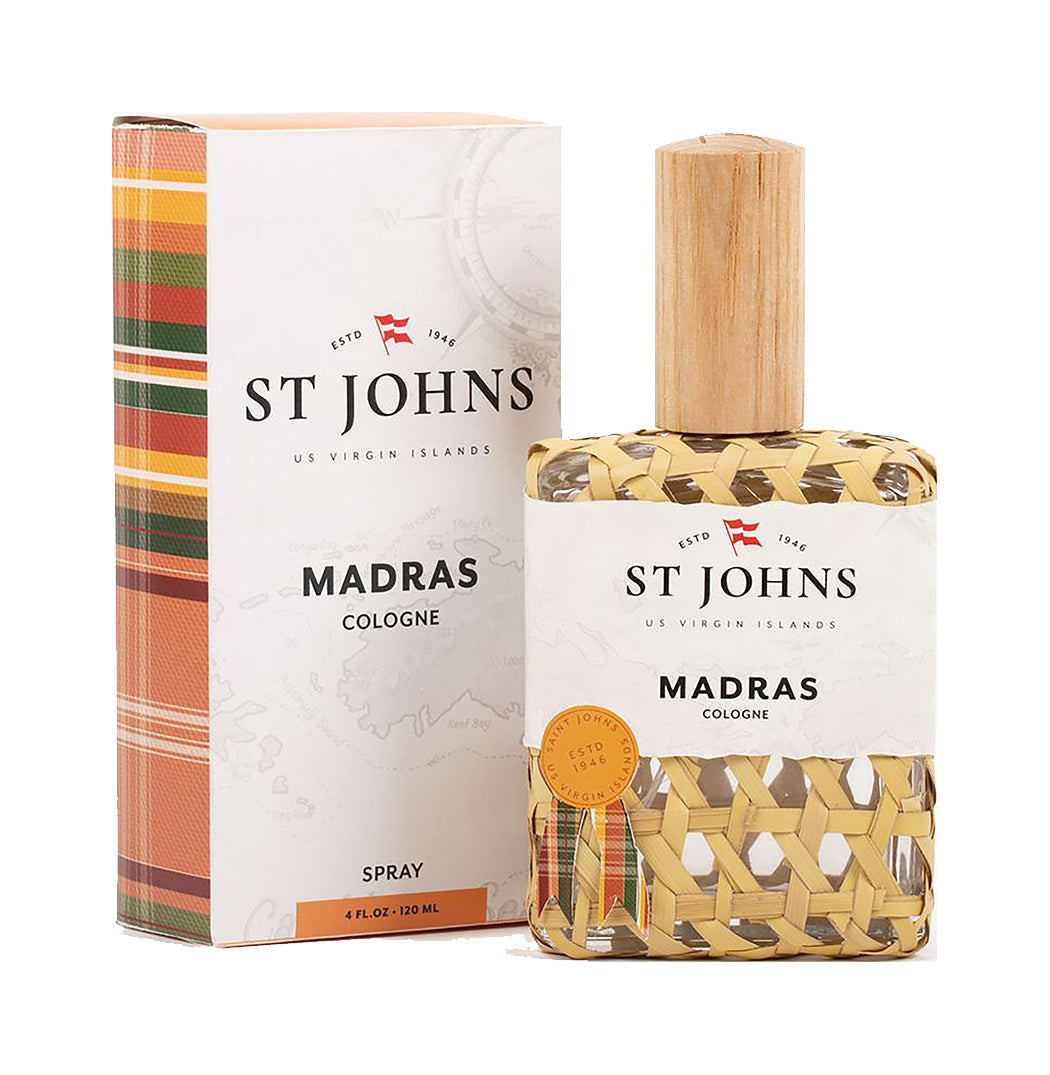 ST. John's Madras Cologne for Men - 4 oz Eau de Toilette Spray | Fresh & Woody Fragrance for Daily Wear, Office & Special Occasions