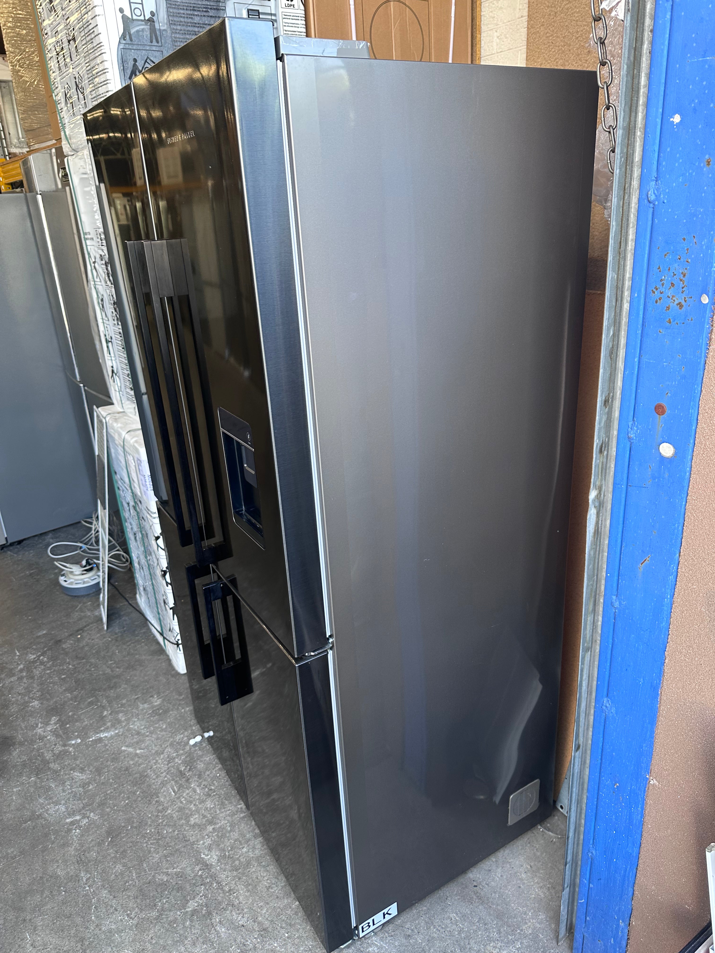 Fisher & Paykel Series 7 538L Quad Door Refrigerator with Ice and Water Dispenser - Black Stainless Steel (Model RF605QDUVB2) | Factory Second | Perfect for Large Families & Modern Kitchens