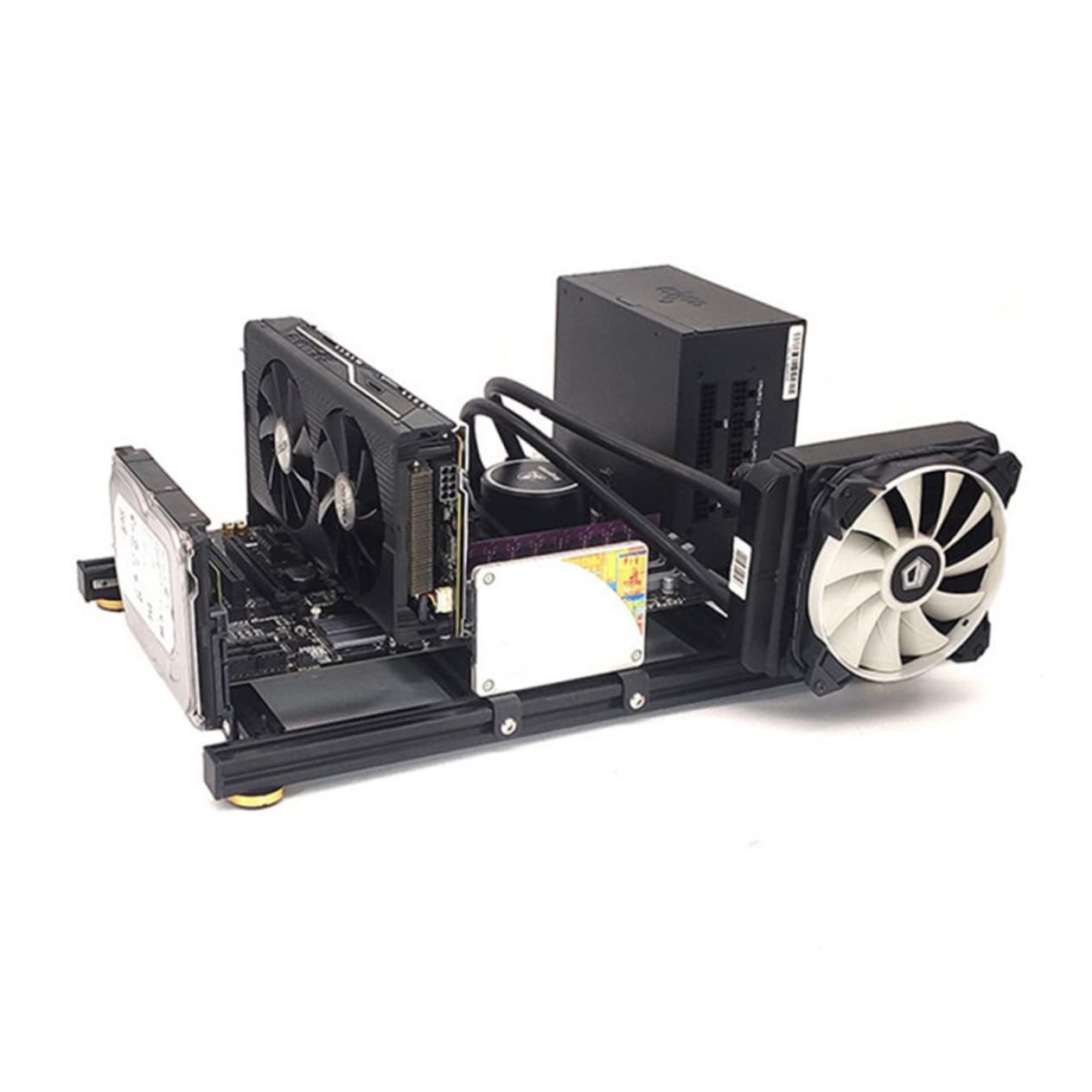 KOMBIUDA Aluminum PC Case - ATX/Micro-ATX/Mini-ITX Motherboard Compatible Computer Chassis with Tempered Glass Side Panel | Perfect for Gaming Rigs, Workstations & Home Office Setups
