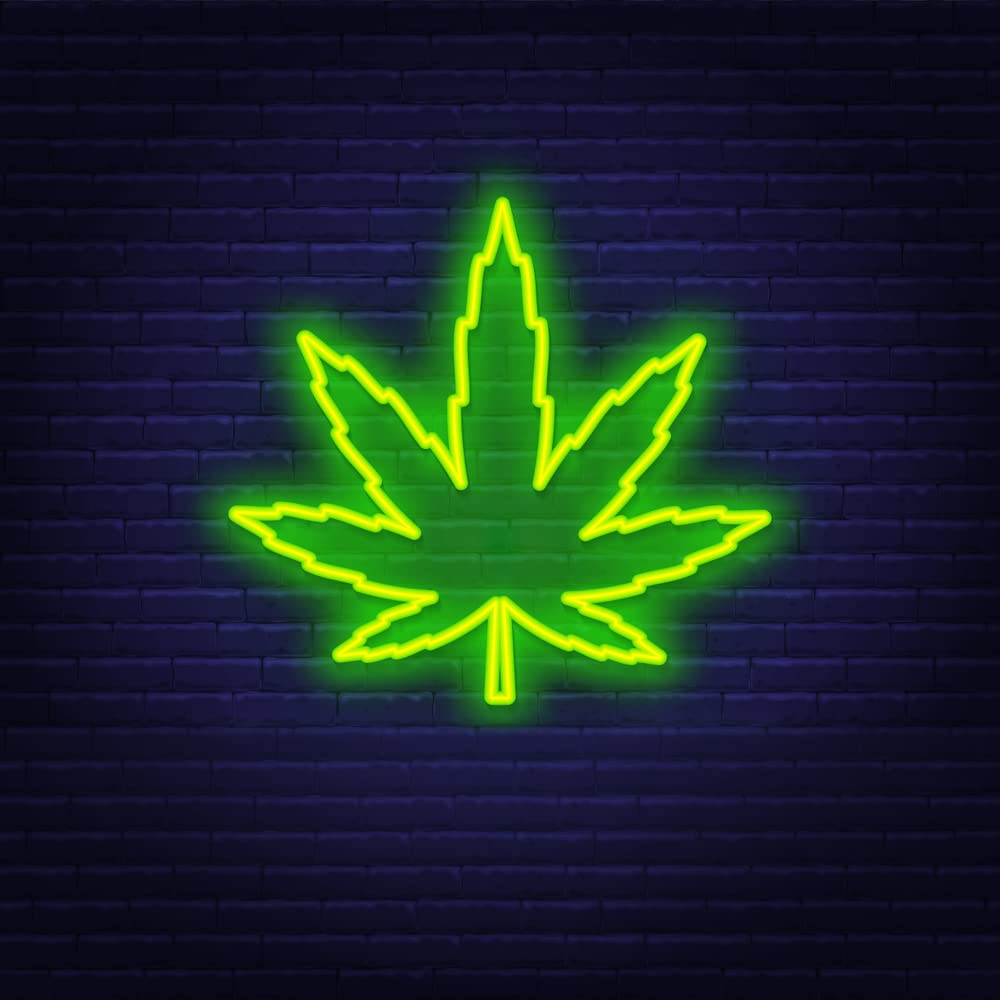 Custom Green Marijuana Leaf Neon Sign - 16