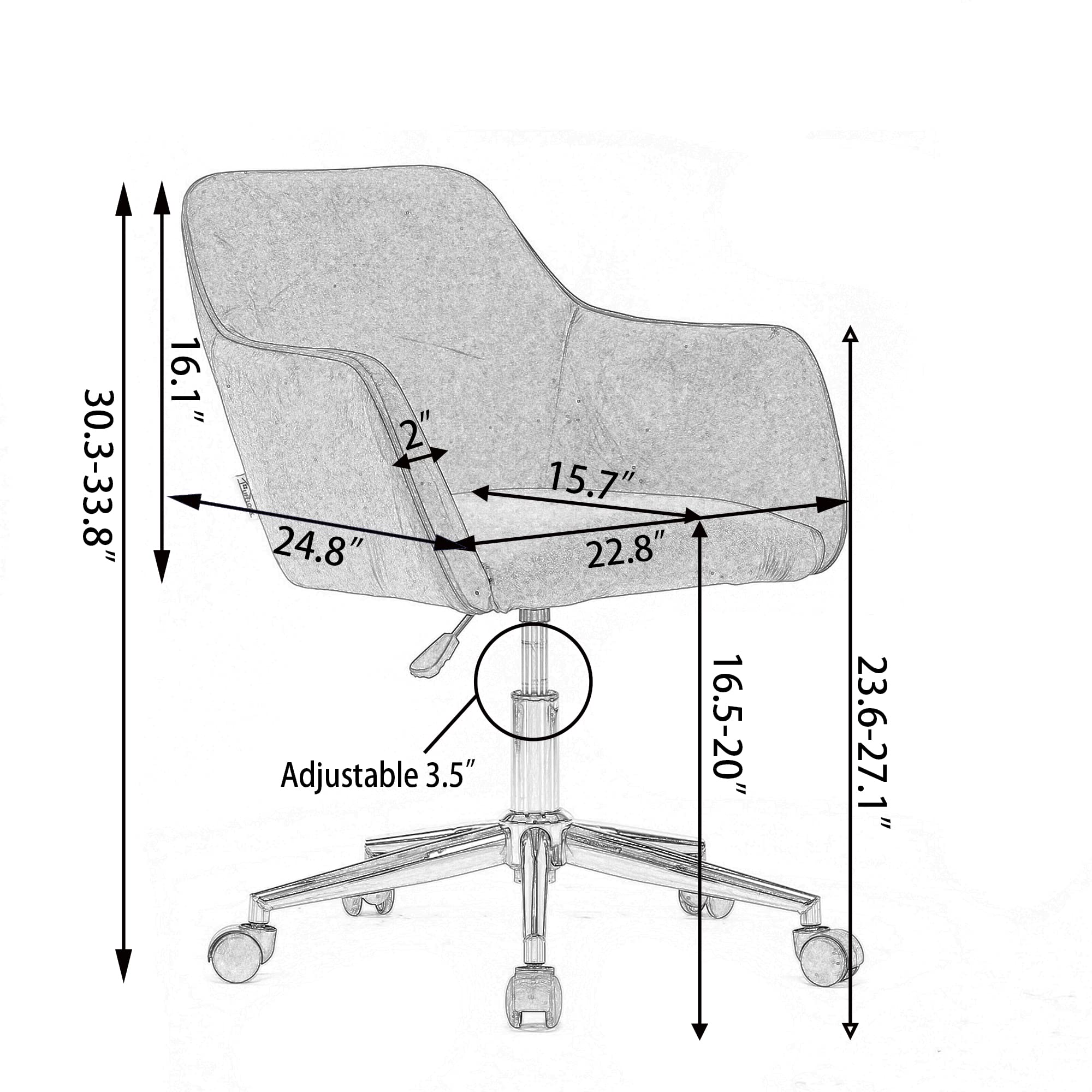 Luxury Faux Fur Swivel Office & Home Desk Chair - Modern Tufted Seat with Golden Base, Elegant Vanity & Kids Task Chair in Pink - Perfect for Home Office, Bedroom & Study Room
