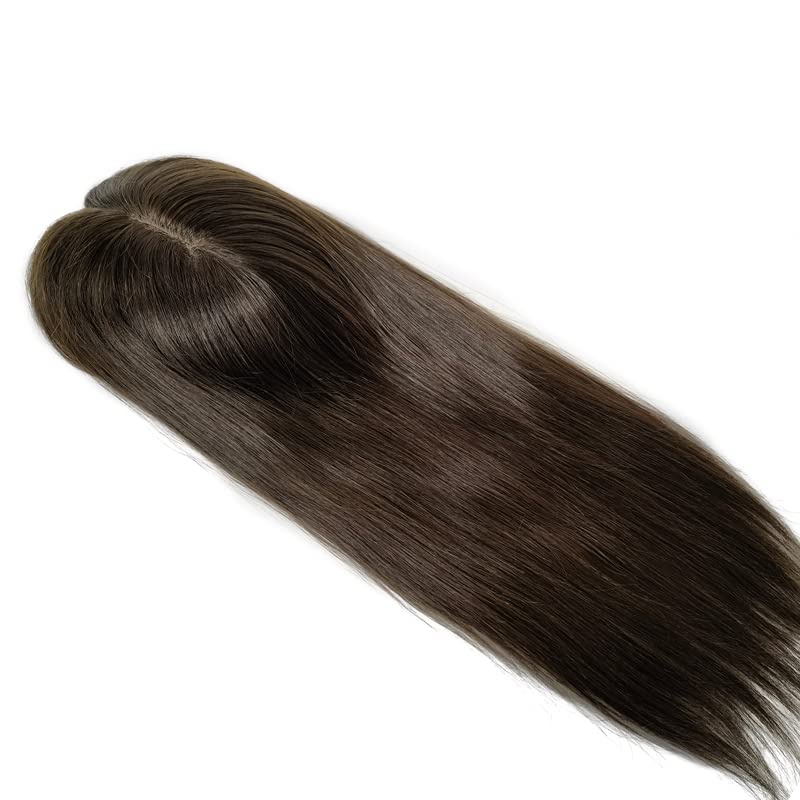 6x6.3 Inch Silk Base Human Hair Toppers for Women - Natural Looking Clip-in Hairpiece for Thinning Hair & Hair Loss (14 Inch, 2 Pack) - Perfect for Daily Wear, Special Occasions & Confidence Boost