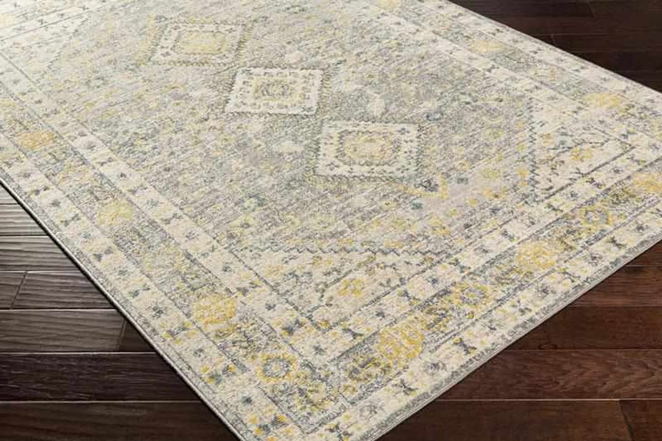 Mark&Day Modern Cream Area Rug 6x9 Feet - Soft Plush Carpet for Living Room, Bedroom, Kitchen in White Blue Black (6'7