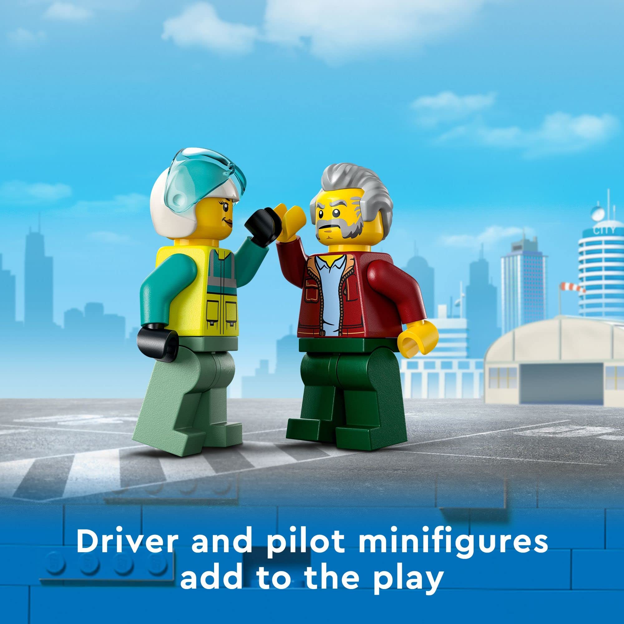 LEGO City Great Vehicles Rescue Helicopter Transport Building Kit 60343 | Toy Truck & Helicopter Playset with Minifigures | STEM Learning Toy for Kids Ages 5+ | Birthday Gift for Boys & Girls | Emergency Rescue Role Play & Creative Building Fun