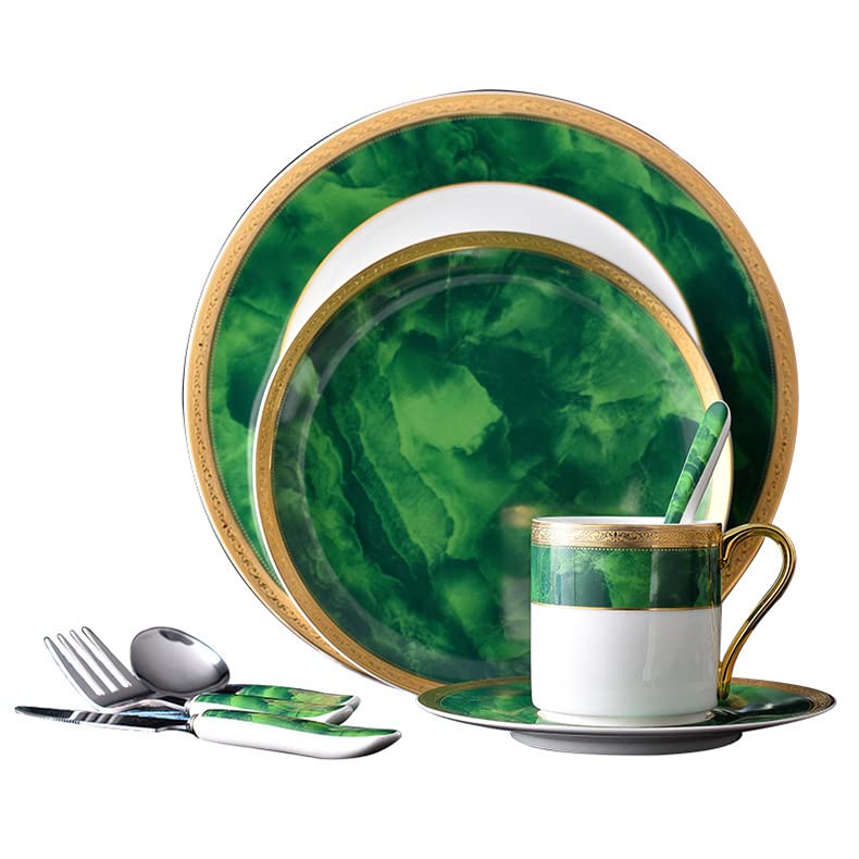 Premium 12-Piece Bone China Dinnerware Set - Elegant Plates & Bowls for 4, Easter & Holiday Dining, Dishwasher & Microwave Safe Tableware for Everyday Use & Special Occasions