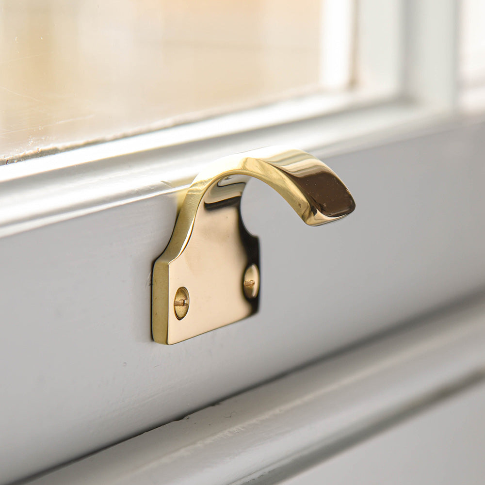 Polished Brass Sash Window Lift - Vintage Style Window Hardware for Home Restoration - Perfect for Victorian, Edwardian & Traditional Style Windows