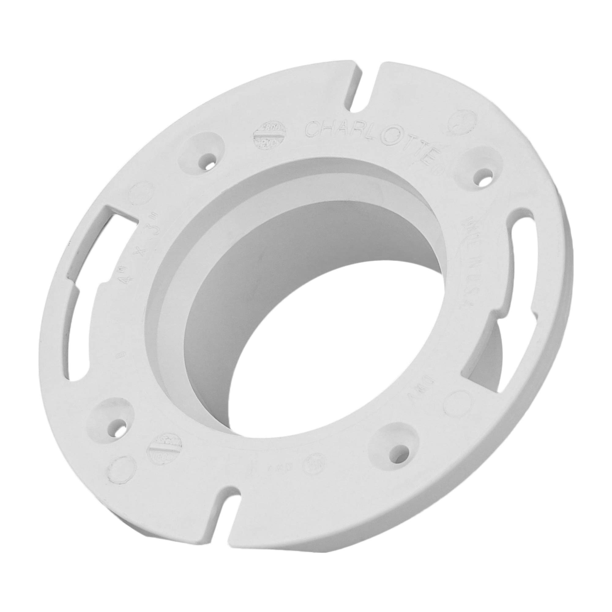 Charlotte Pipe 4x3 DWV Closet Flange HUB - PVC Drain Waste Vent Pipe Fitting for Toilet Installation - 25-Pack Box - Ideal for Residential & Commercial Plumbing Projects