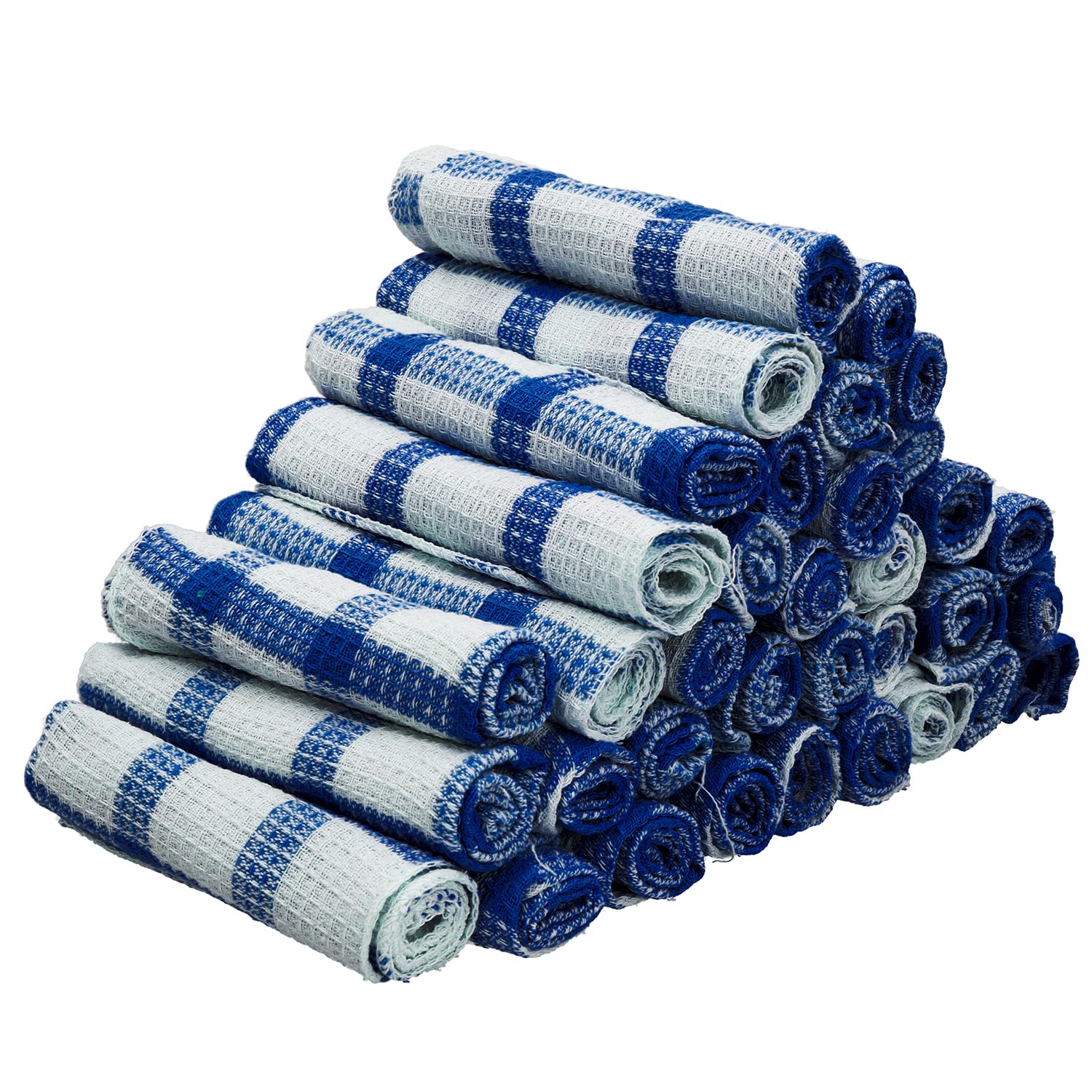 35-Pack Checkered Cotton Dish Cloths - Super Soft & Quick Absorbent Kitchen Towels for Washing Dishes, Cleaning Countertops & Drying Hands - Ideal for Home, Restaurant & RV Use