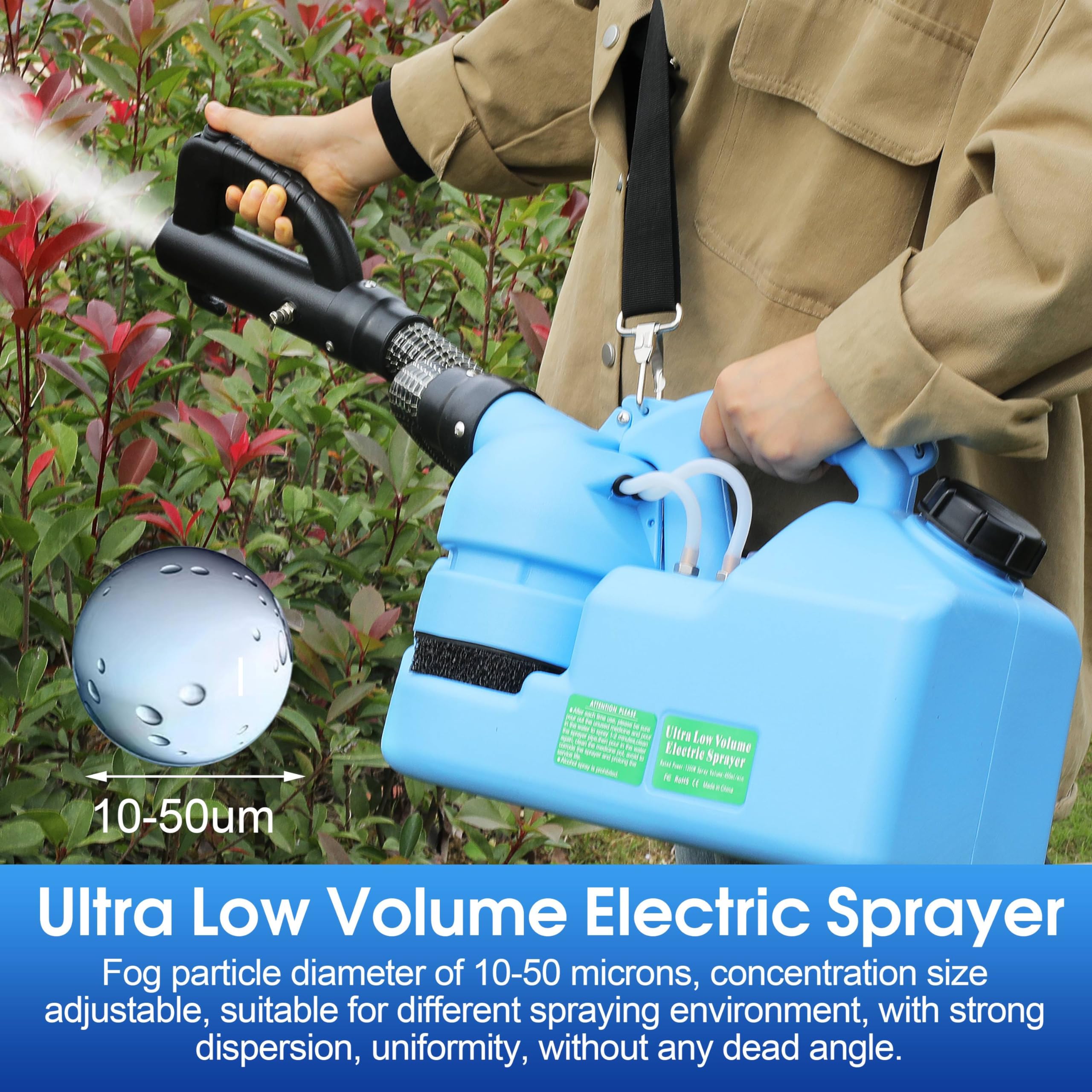 Electric ULV Fogger Sprayer Machine 7L (1.85 Gallon) Capacity - Portable Ultra-Low Volume Atomizer for Indoor & Outdoor Pest Control, Disinfection, Sanitization - Ideal for Homes, Gardens, Farms & Commercial Spaces