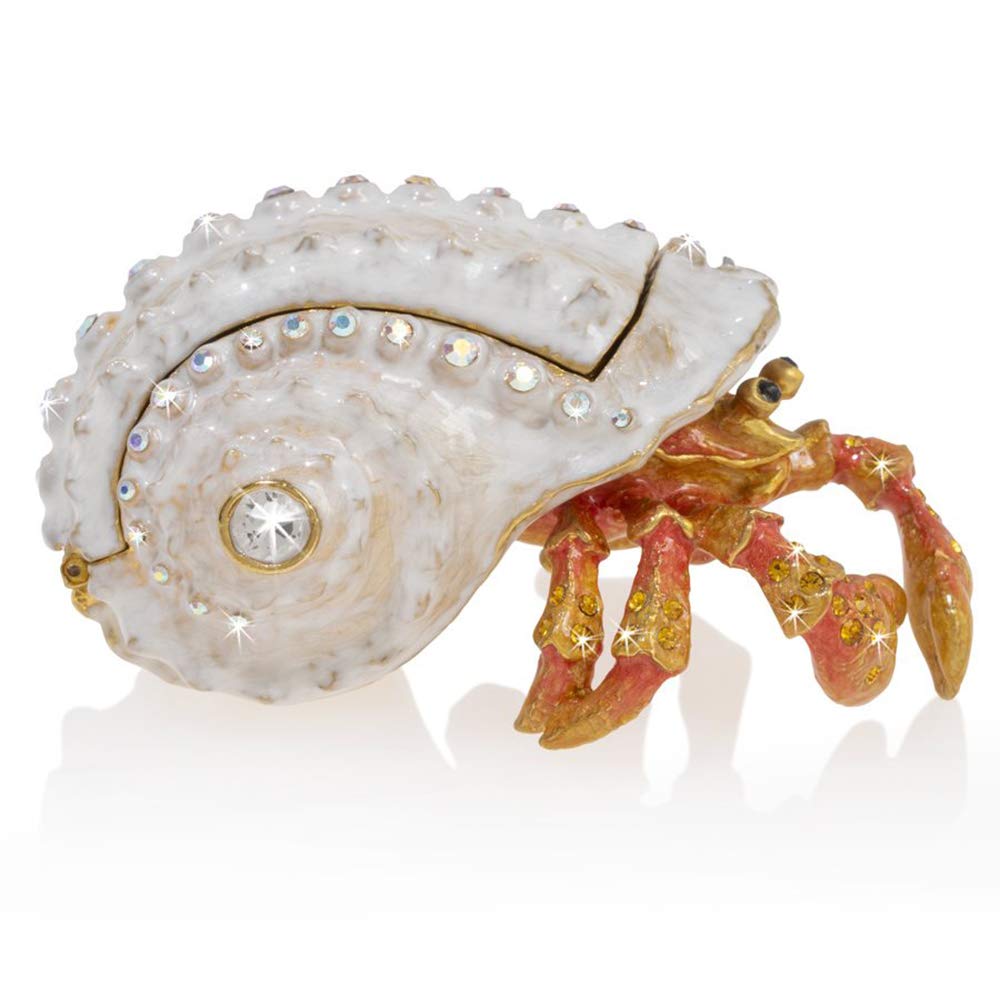 Jay Strongwater Hermit Crab Box - Herbert - Handcrafted Decorative Trinket Box for Jewelry & Collectibles - Perfect for Home Decor, Gift Giving & Coastal Themed Spaces