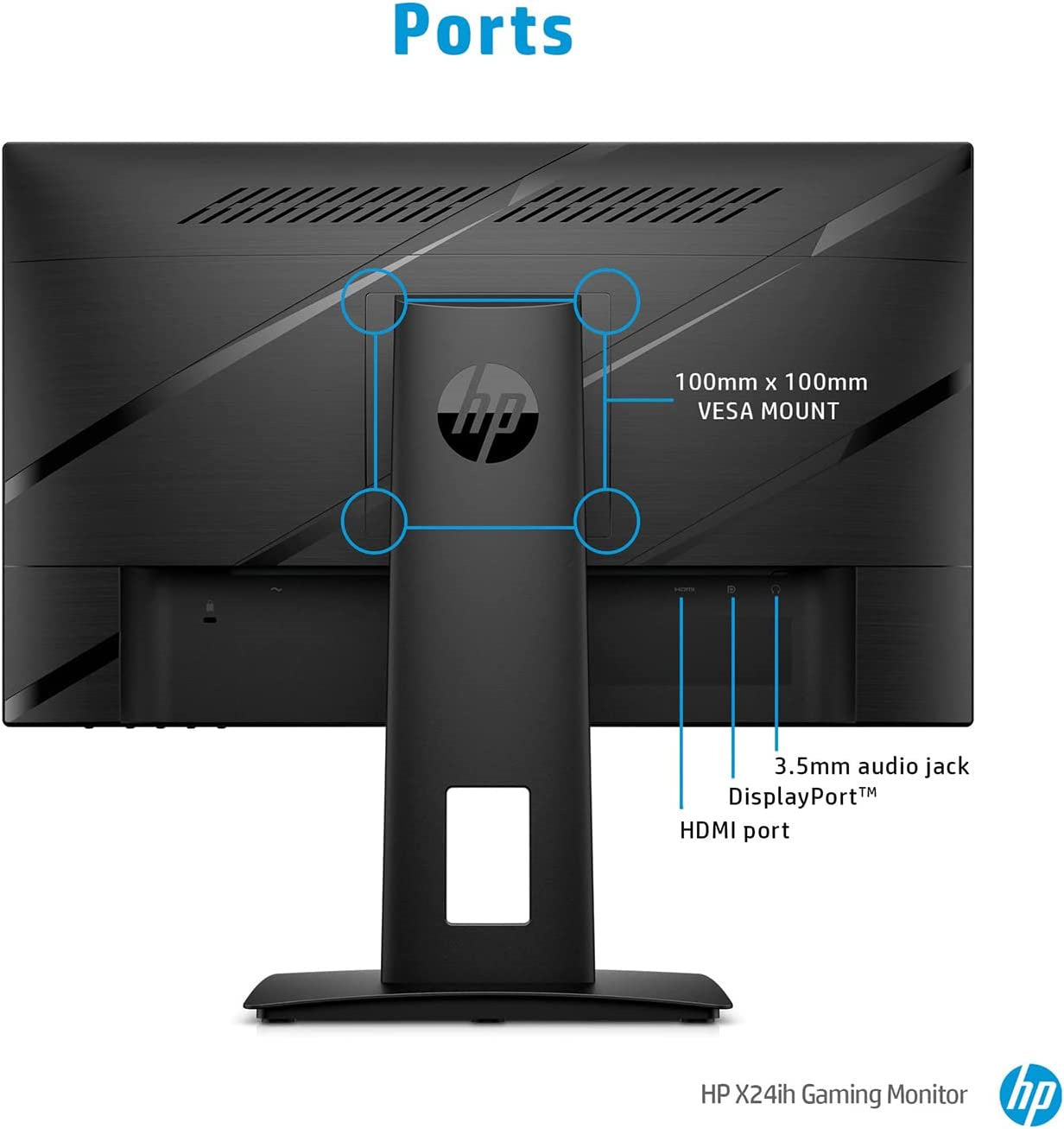 HP X24ih 24-inch FHD 144Hz Gaming Monitor - 1920x1080, AMD FreeSync Premium, Anti-Glare, Low Blue Light - Perfect for Esports, Work & Home Office