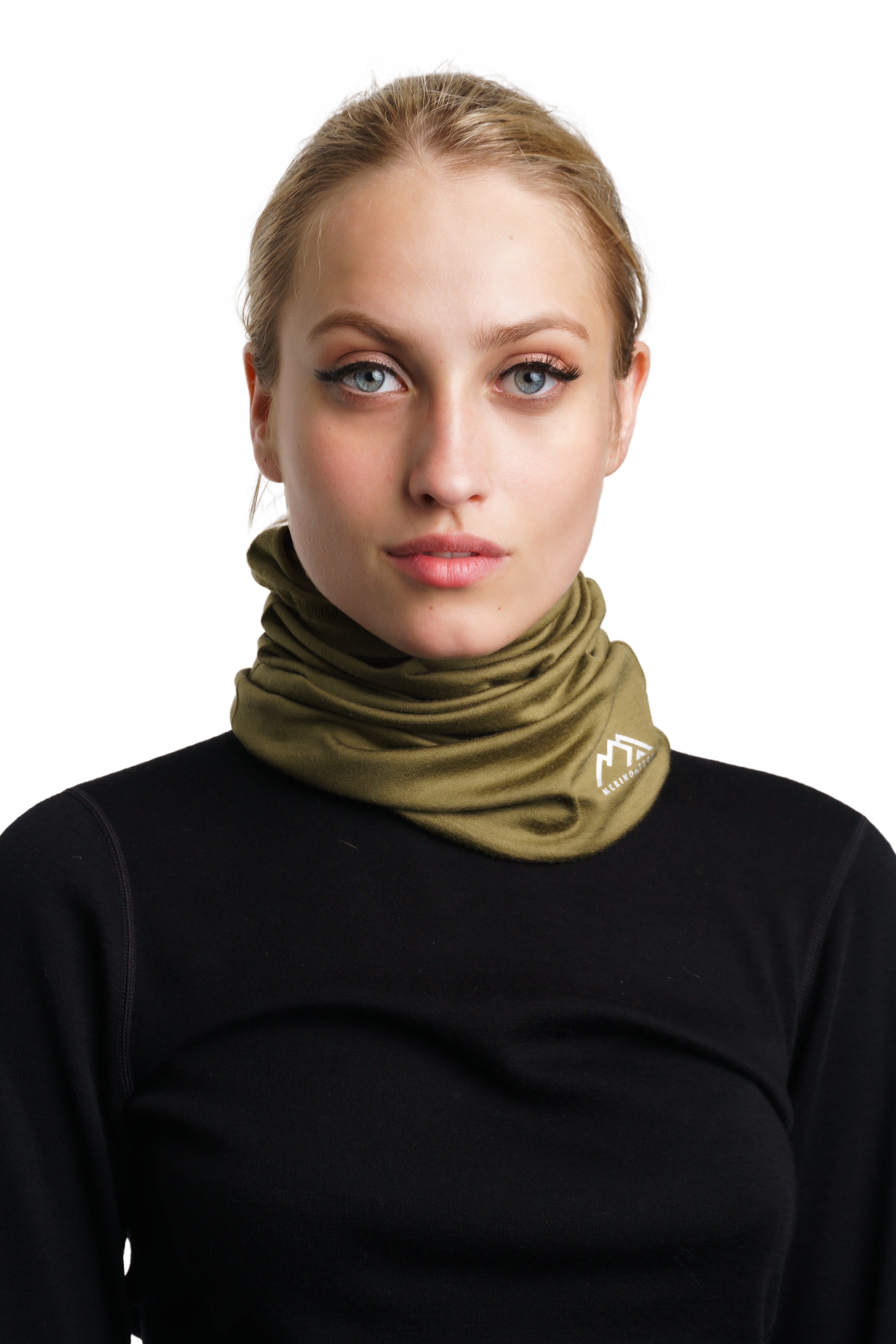 Merino Wool Neck Gaiter - 165 Olive Grove - Warm & Breathable Winter Scarf for Outdoor Activities, Hiking, Skiing & Snowboarding
