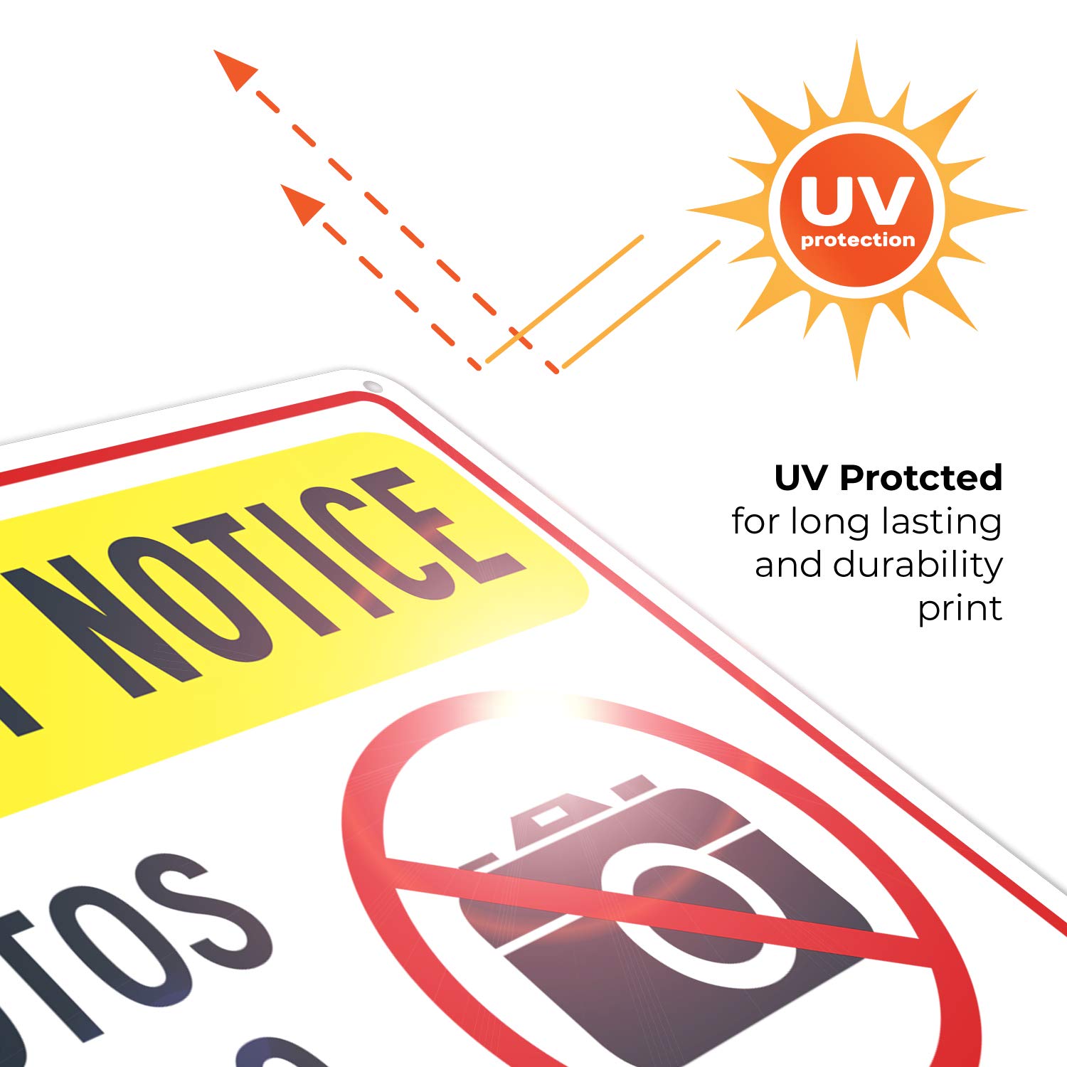 No Photos or Video Allowed Sign - 10x14 Inch Rust-Free Aluminum Security Sign - Fade Resistant for Indoor & Outdoor Use - Easy Mounting - Made in USA - Perfect for Offices, Hospitals, and Restricted Areas