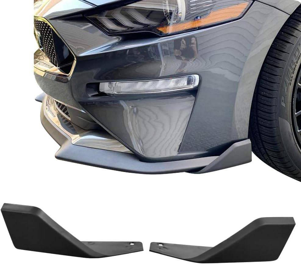 2015-2023 Ford Mustang GT Front Bumper Lip Spoiler Winglet - PP Material Aerodynamic Body Kit for Enhanced Style & Performance - Perfect for Street Racing & Car Shows