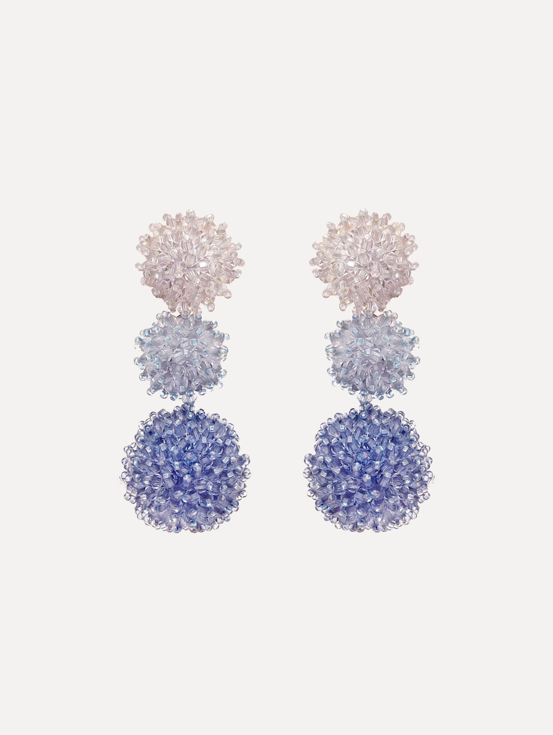 Ombré Pompom Drop Clip-On Earrings for Women - Trendy Boho Dangle Earrings for Parties, Weddings & Everyday Wear