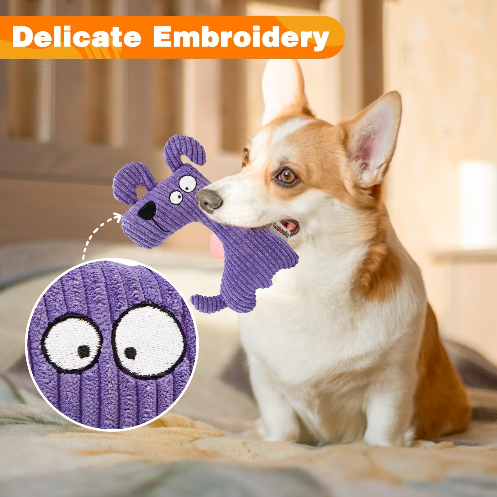 Durable Squeaky Dog Toys for Small & Medium Dogs - Soft Plush Interactive Chew Toys with Non-Shedding Material - Perfect for Indoor Play, Training & Bonding with Your Pet
