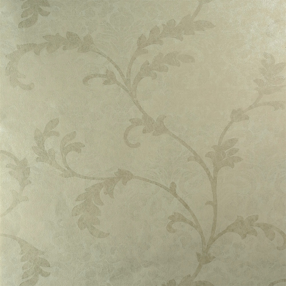 Floral Organic Metallic Beige Wallpaper R3898 - Peel and Stick Self-Adhesive Wall Mural for Bedroom, Living Room, Nursery Decor | Eco-Friendly Removable Wall Covering