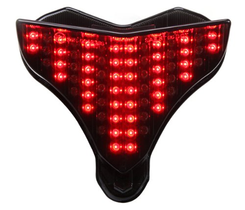 Smoked Sequential LED Tail Lights for 2009-2014 Yamaha YZF R1 Motorcycle - High Visibility Brake Lights for Night Riding & Enhanced Safety