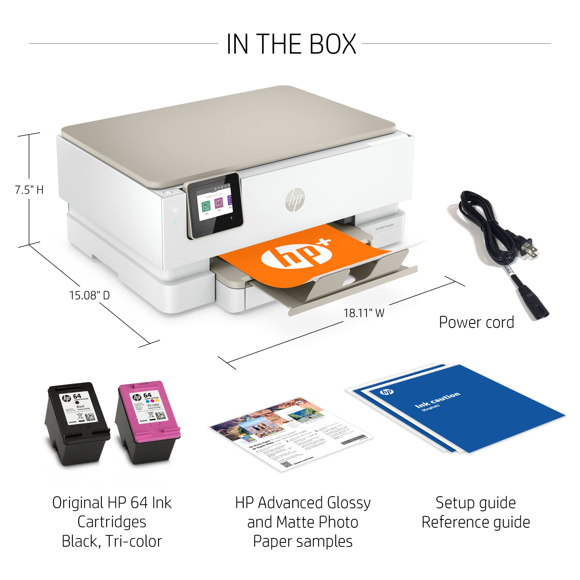 HP ENVY Inspire 7255e Wireless Color Inkjet Printer - Print, Scan, Copy | Easy Setup & Mobile Printing | Ideal for Home & Office | 3 Months Instant Ink Included | Perfect for Documents, Photos & School Projects