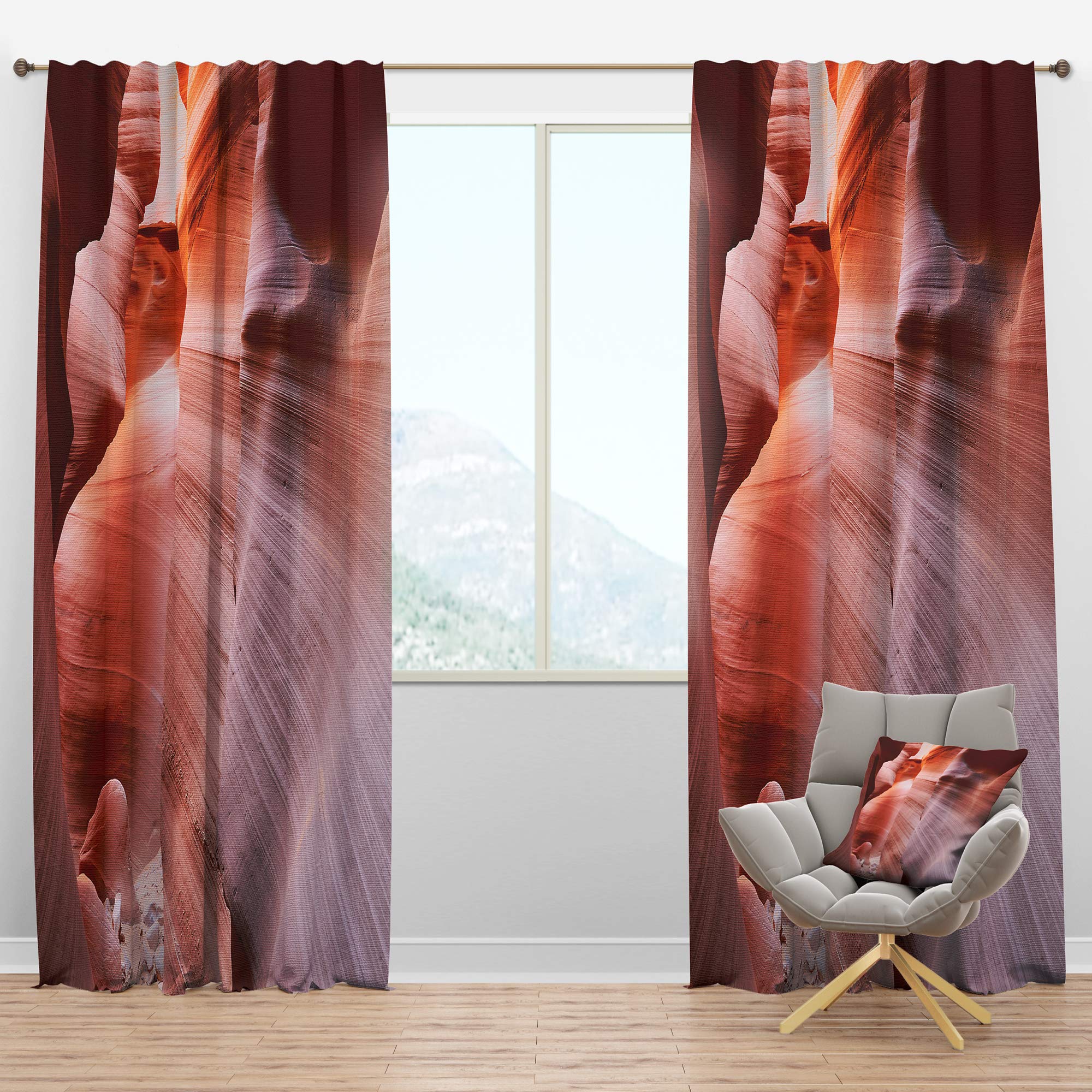 Blackout Curtains 'Sun Rays in Antelope Canyon' - Thermal Insulated Single Panel (52x95 inches) for Bedroom & Living Room - Light Blocking, Noise Reducing, Energy Saving Window Drapes - Perfect for Home Theater, Nursery, and Shift Workers