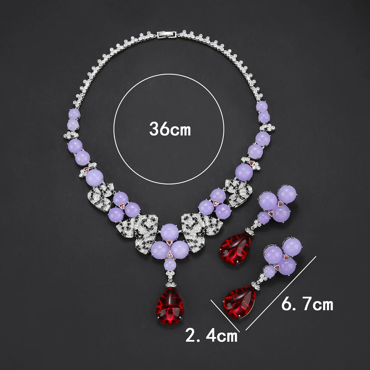 Elegant Cubic Zirconia & Chalcedony Necklace Set for Women - Wedding Jewelry, Party Accessories, Anniversary Gift - Perfect for Bridal Shower, Evening Events & Special Occasions