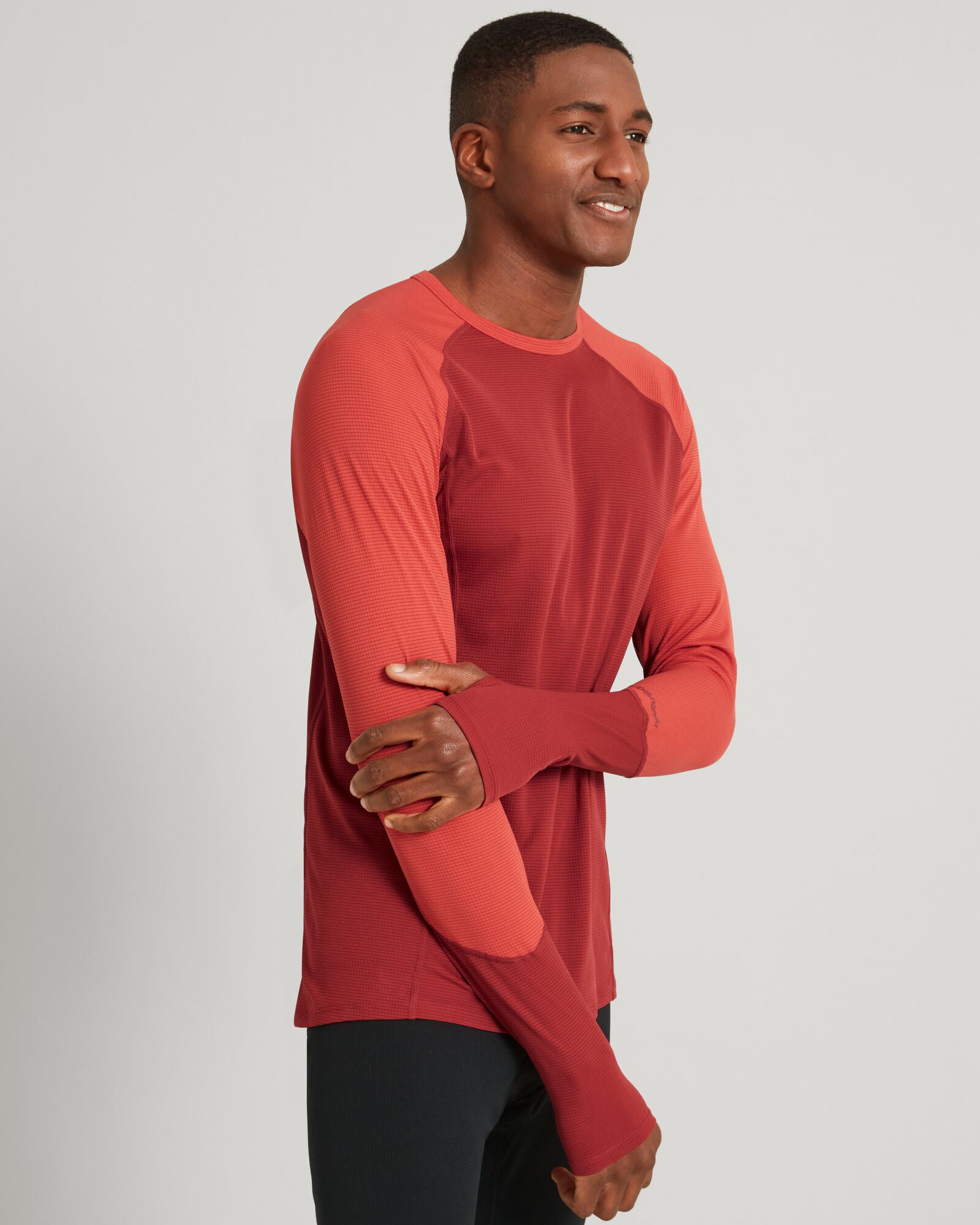 KMDAction Men's Long Sleeve Thermal Shirt - Warm Spice & Umber Colors - Perfect for Winter Hiking, Camping and Outdoor Activities