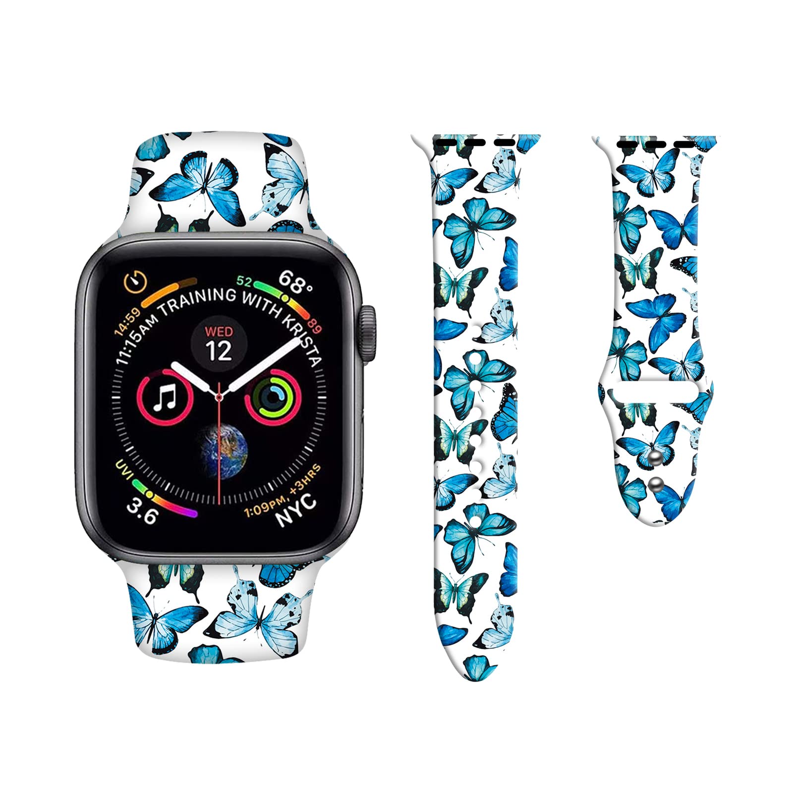 Fashionable Silicone Watch Bands for Apple Watch 38mm 40mm 41mm - Soft Adjustable Replacement Straps Compatible with iWatch Series 7/6/5/4/3/2/1/SE - Perfect for Women & Girls, Ideal for Sports, Workouts, and Everyday Wear
