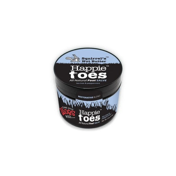 Squirrel's Nut Butter Happie Toes All Natural Foot Salve for Dry Cracked Feet - 2.0oz Moisturizing Balm for Heels & Calluses - Perfect for Hiking, Running & Daily Foot Care
