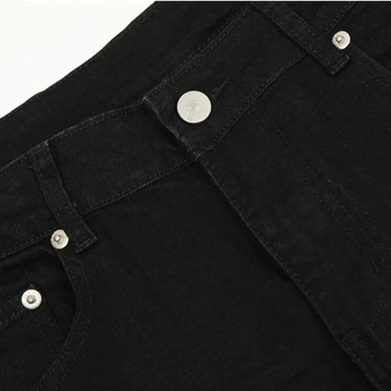 American Style Men's Slim Fit Washed Denim Jeans - Straight Leg Solid Color Casual Pants for Men | Perfect for Everyday Wear, Office & Weekend Outfits 2024