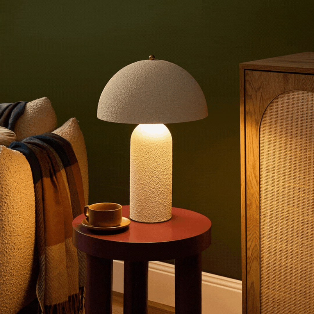 Modern Dome Pebble Table Lamp - Soft LED Bedside Light for Living Room, Bedroom & Office - Stylish Nightstand Lamp with Touch Control & Dimmable Warm White Light
