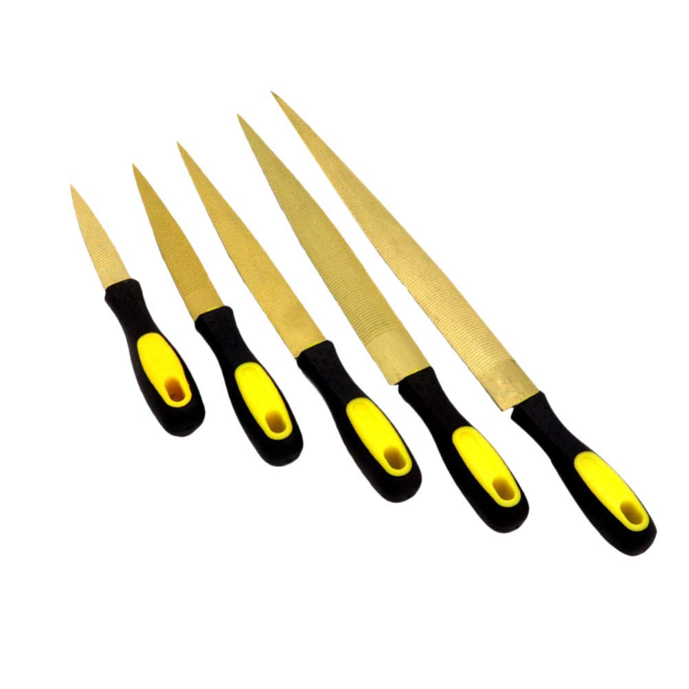 iplusmile 5-Piece Wood and Metal File Set - 4, 6, 8, 10, 12 Inch Hand Files for Woodworking, Shaping, Sharpening - Perfect for DIY Projects, Carpentry, and Metalworking Tasks
