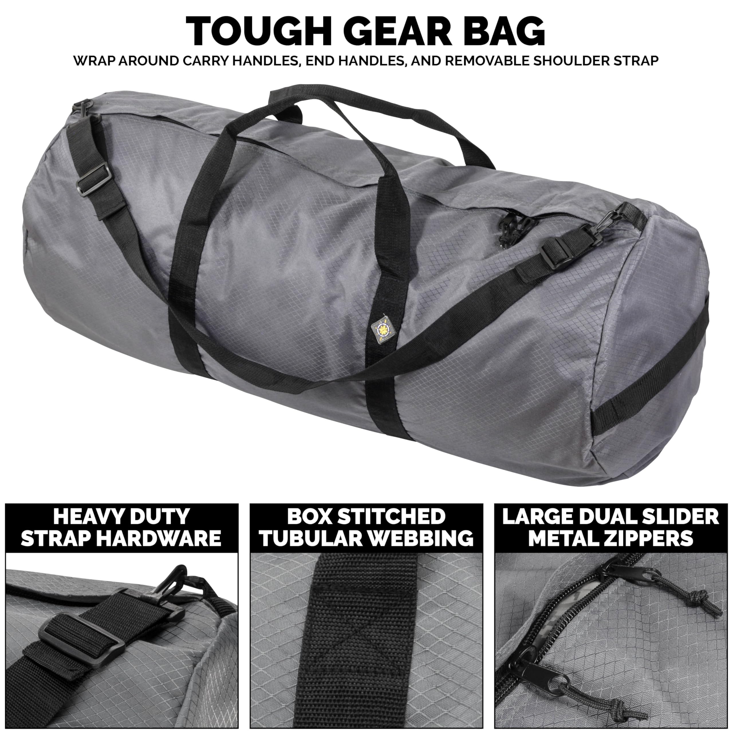 North Star Sports Large Duffle Bag - Waterproof Foldable Gym Bag for Men & Women | Heavy Duty Tactical Gear Bag for Travel, Workout, Camping & Military Use | Carry On Duffel for Sports Equipment & Outdoor Adventures
