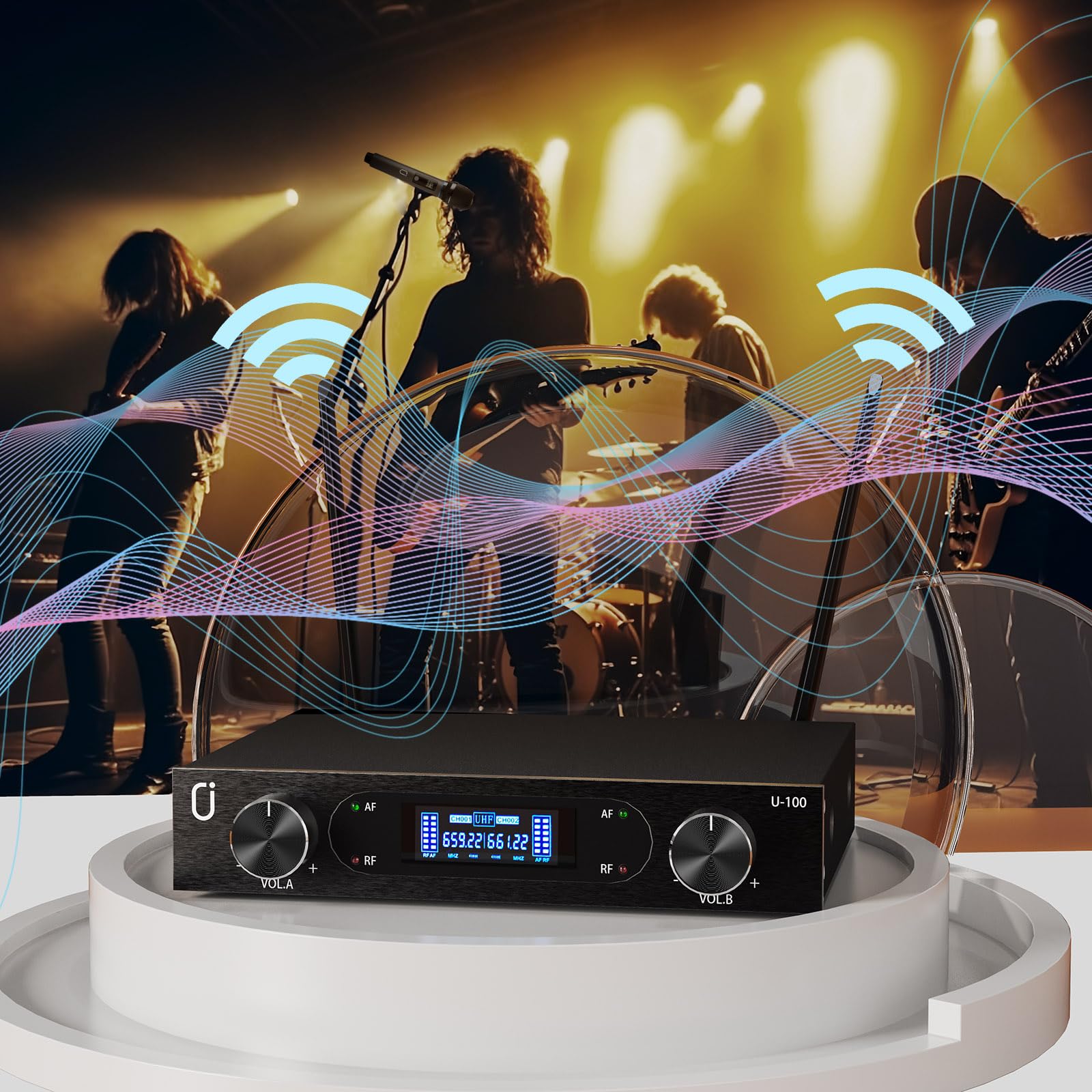 Professional UHF Wireless Microphone System - XLR Dynamic Mic Set for Karaoke, Public Speaking, Church & Wedding Events | Home Studio, Live Performance & PA System Use