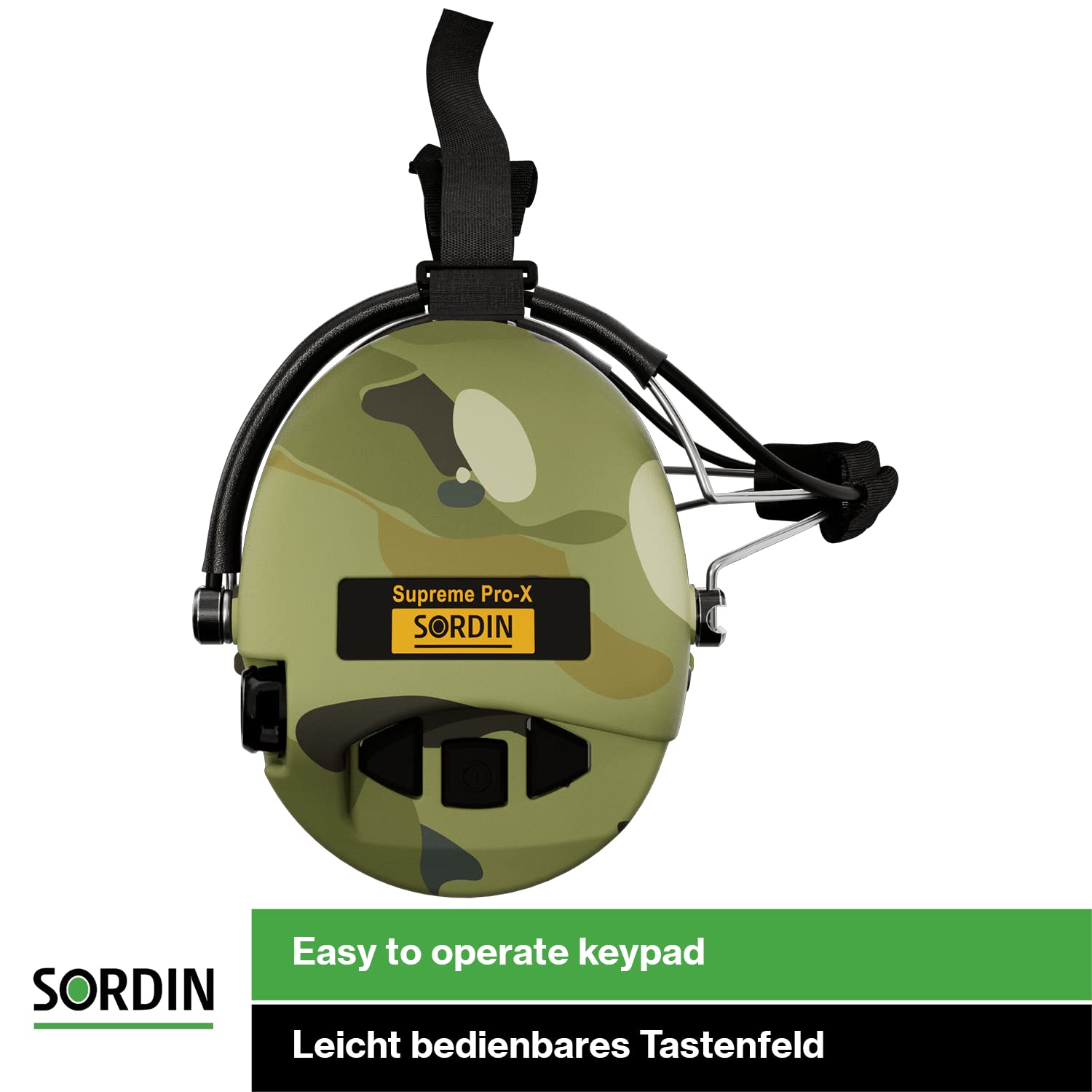 Sordin Supreme Pro-X Electronic Hearing Protection Ear Muffs for Hunting, Shooting & Range - Active Noise Reduction with Neckband & Gel Cushions - Perfect for Outdoor Sports, Construction & Industrial Safety Use