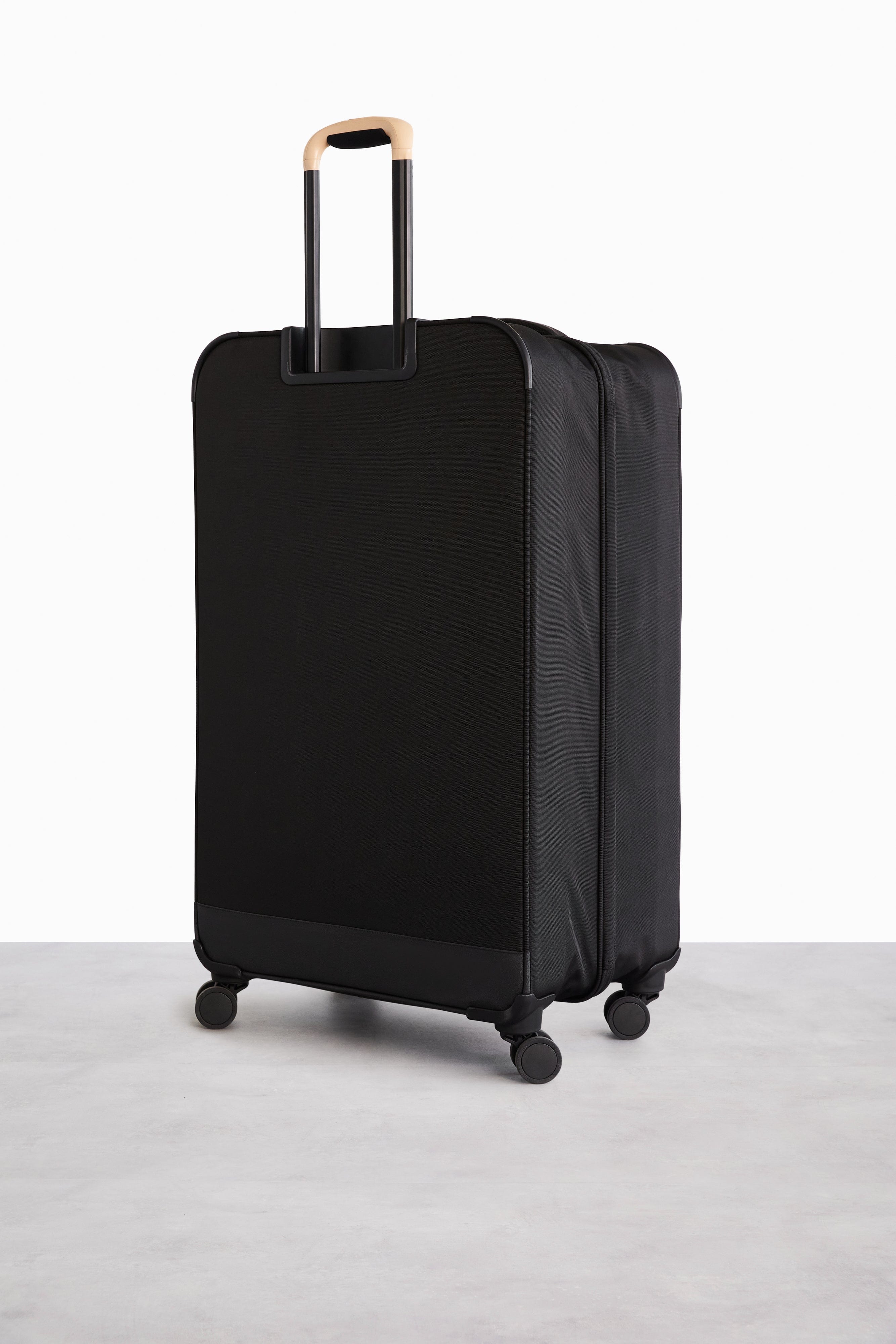Soft Sided Collapsible Check In Roller Luggage - Black Expandable Carry On Suitcase for Travel, Business Trips & Weekend Getaways