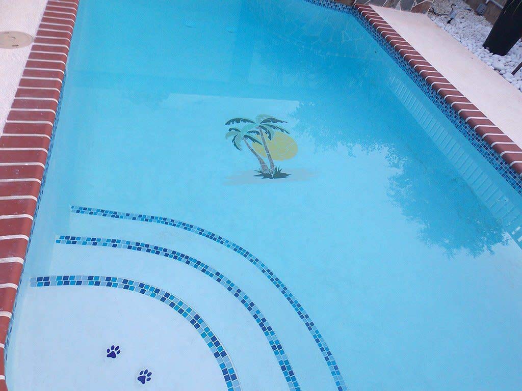 Palm Tree 2 Ceramic Swimming Pool Mosaic Tile (36