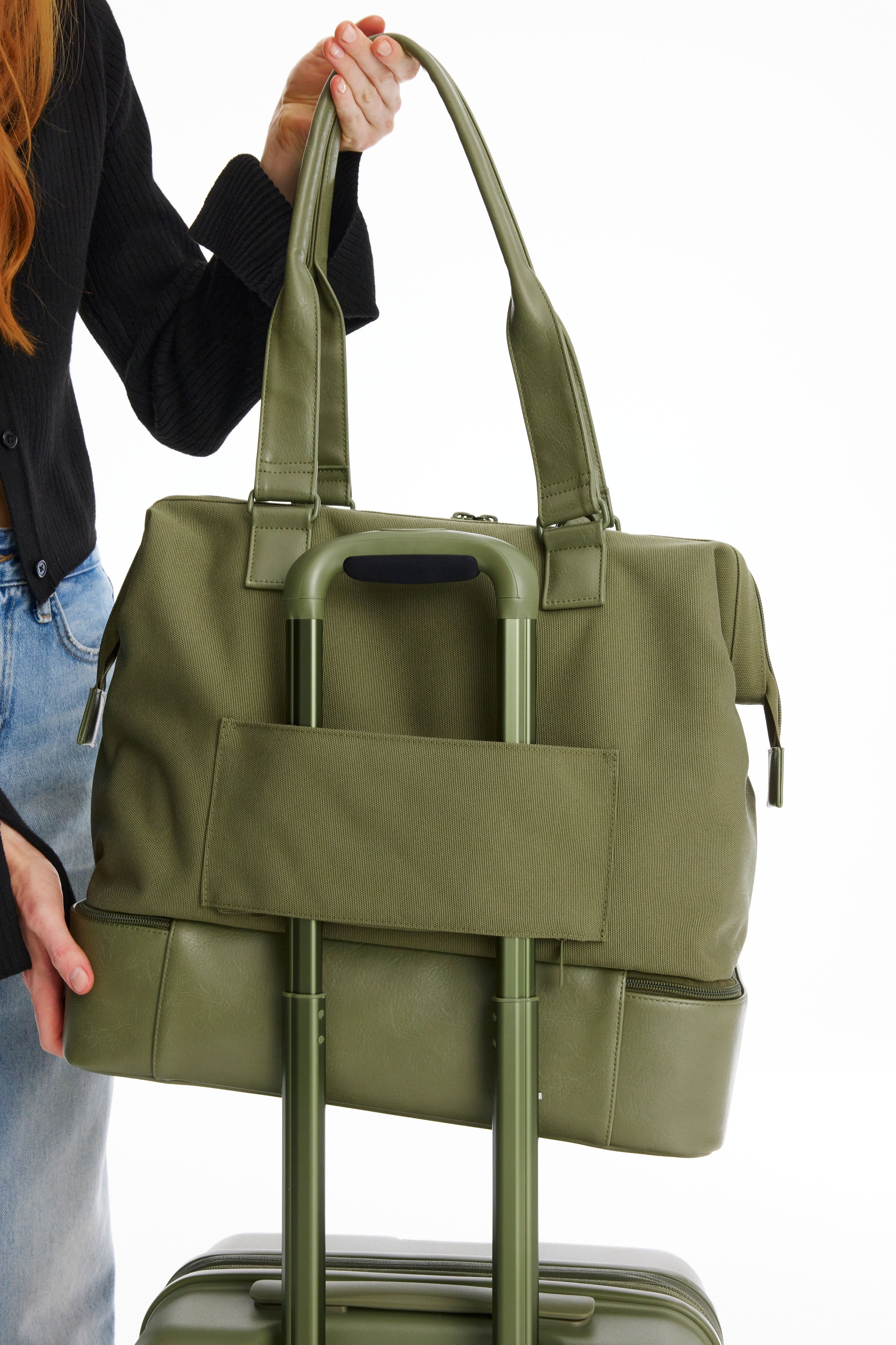 Mini Weekender Bag in Olive Green - Perfect for Travel, Gym & Weekend Getaways | Lightweight & Durable Carry-On Tote