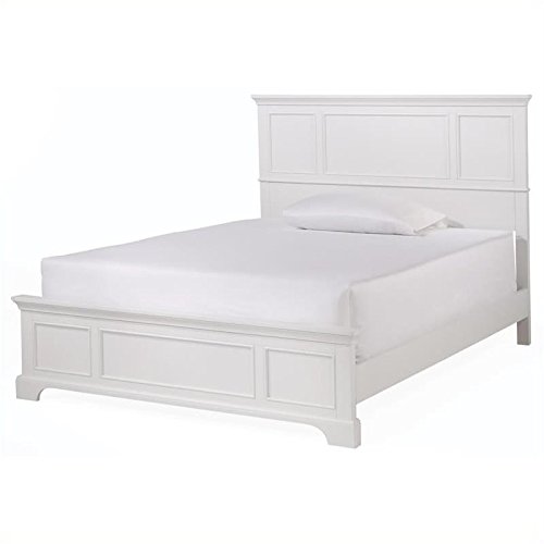 Pemberly Row Contemporary White Queen Bed Frame with Nightstand - Modern Bedroom Set for Home Decor & Relaxation