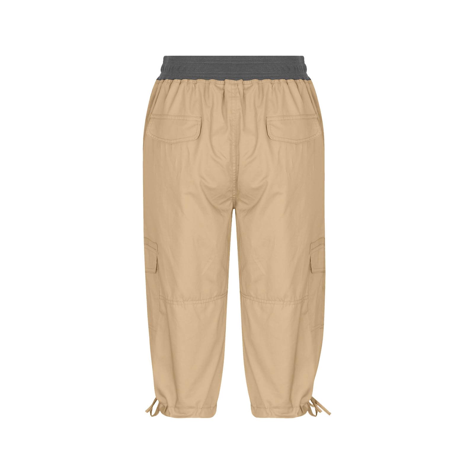 Women's Linen Cargo Capri Pants - Casual Summer Cropped Joggers with Drawstring Waist & Pockets | Perfect for Lounge Wear, Outdoor Activities & Travel