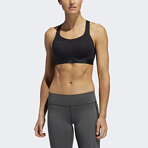 Adidas Stronger for It Racer Sports Bra for Women - Black, Size XS - High Support Workout Top for Running, Yoga & Gym Training