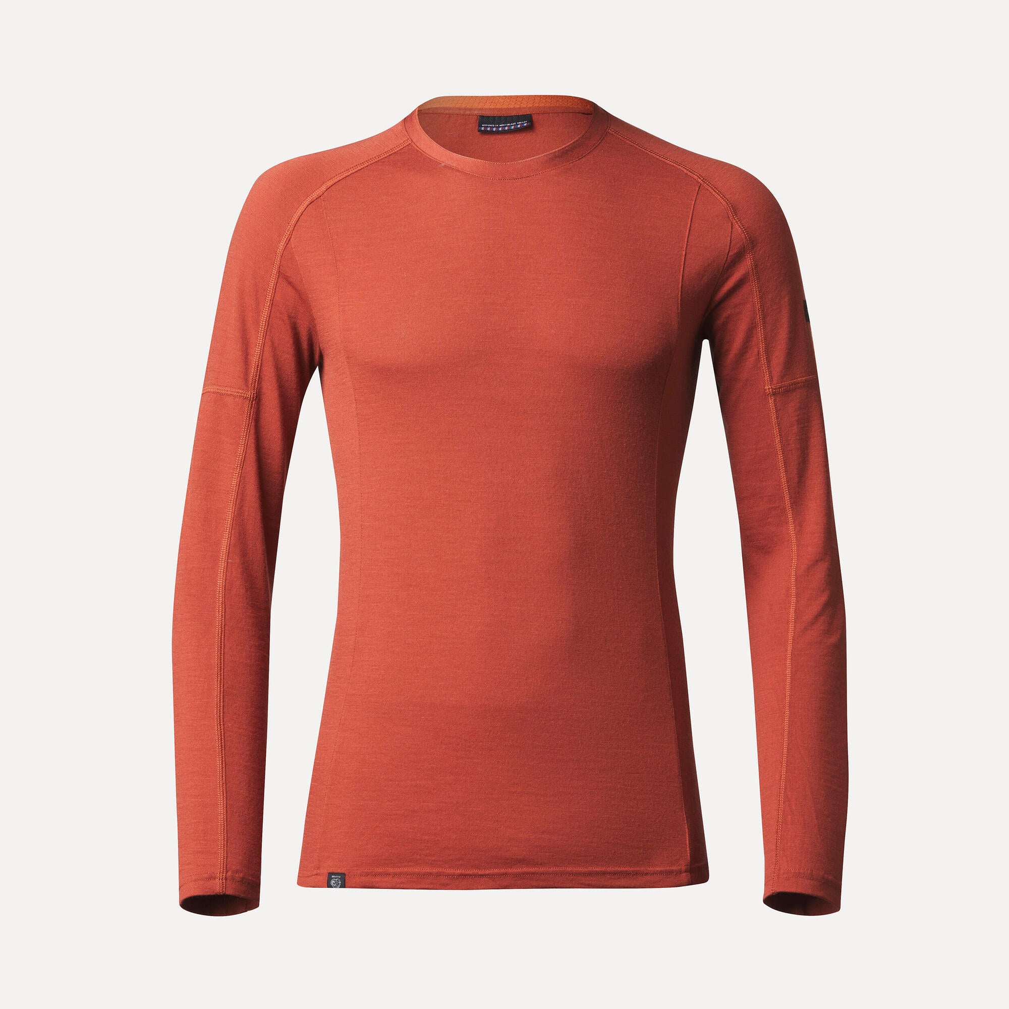 Forclaz Men's MT500 Merino Wool Long Sleeve Hiking Shirt - Warm & Breathable Base Layer for Outdoor Adventures & Cold Weather Activities